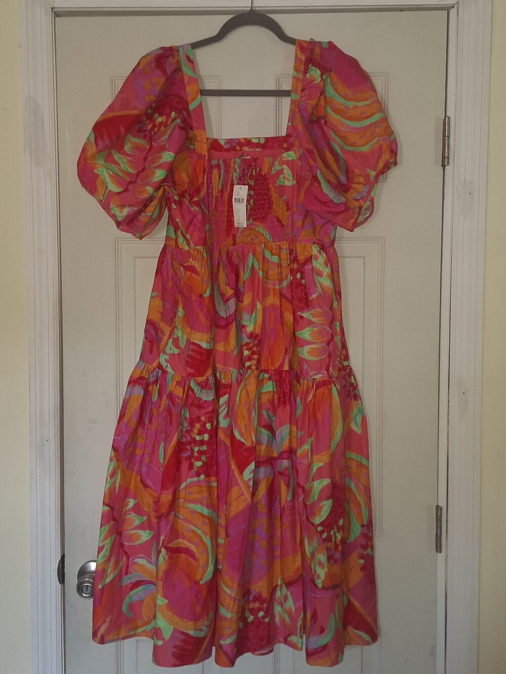 Farm Rio Puff Sleeve Midi Dress - Picture 4 of 9